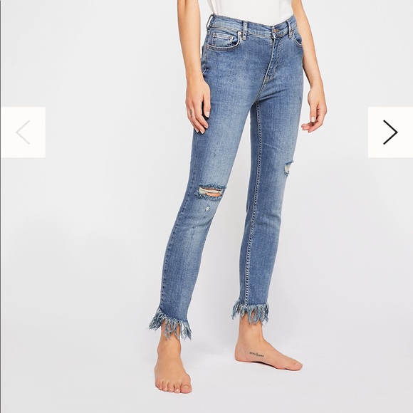 Free People Denim - Free People Great Heights Frayed Skinny Jeans